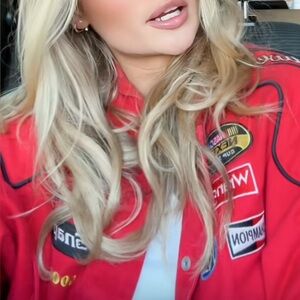 Chase Authentics Red Budweiser Racing Bomber Jacket